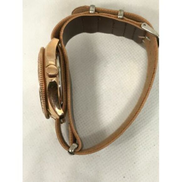 Fossil AM4616B Women's Brown Leather Analog Beige Dial Quartz Genuine Watch Ff7 - Picture 4 of 9